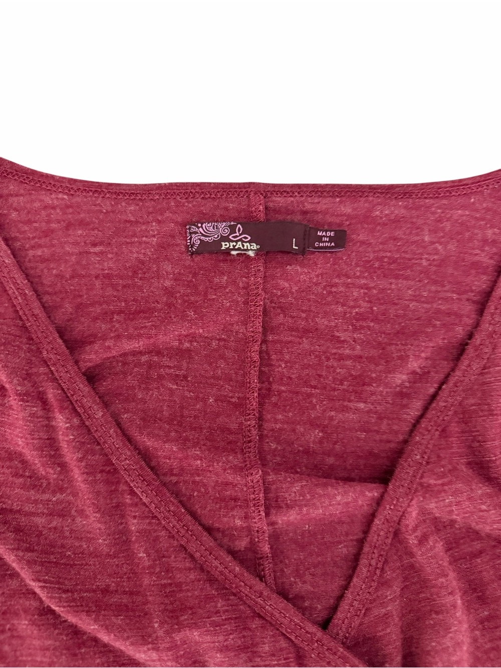 PRANA Burgundy Nadia Faux Wrap Wool Blend Long Sleeve Dress large - Picture 5 of 10